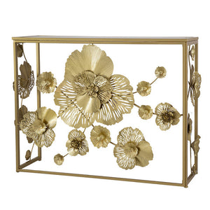 Floret Mirrored Console Table  Mirror Top 31cm