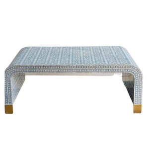 Mother Of Pearl Coastal Serenity Oval Coffee Table 61cm