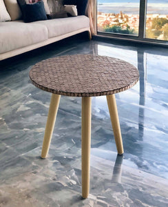Mother Of Pearl Copper Glow Side Table 51cm