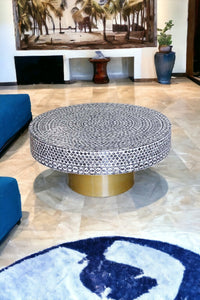 Mother Of Pearl Obsidian Luxe Coffee Table 90cm