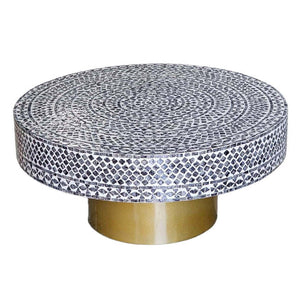 Mother Of Pearl Obsidian Luxe Coffee Table 90cm