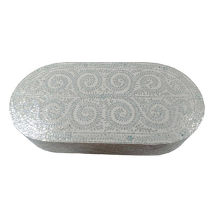 Mother Of Pearl Serenity Oval Pearl Coffee Table 61cm