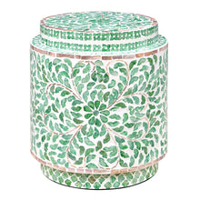 Load image into Gallery viewer, Miranda Cylinder Turquoise Shell Inlay Table/Stool 35cm