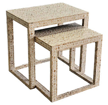 Load image into Gallery viewer, Mother Of Pearl Mosaic Tranquility Set/ 2 Side Tables