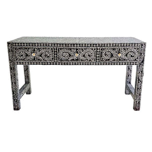Mother Of Pearl Opulent 3 Drawer Console Table 50cm