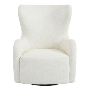 Aaron Swivel Arm Chair - Natural Linen 86cm