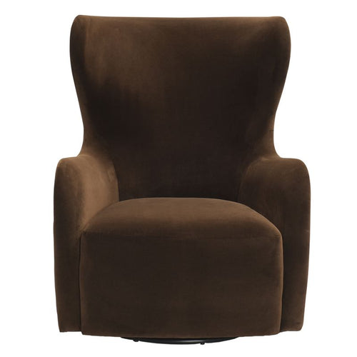 Aaron Swivel Arm Chair - Dark Chocolate Velvet 86cm