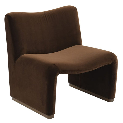 Beau Occasional Chair - Dark Chocolate Velvet  72cm