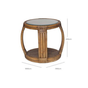 Cayman Rattan Side Table Natural 60cm