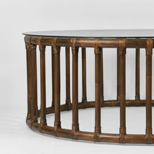 Load image into Gallery viewer, Palm Cove Coffee Table Rattan Bevelled Glass Top 100cm