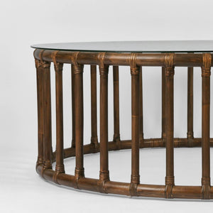 Palm Cove Coffee Table Rattan Bevelled Glass Top 100cm