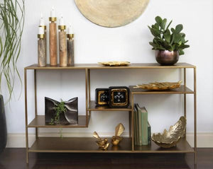 Lexi Console Wall Shelf Bookcase - Antique Gold