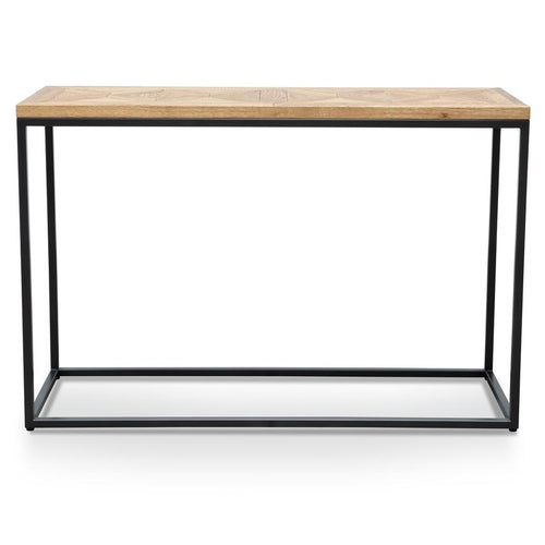 Console Table - European Oak - Black Steel Frame