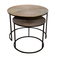 Load image into Gallery viewer, Lounge Styles j&amp;k imports Ridges Brass Metal Side Table Black Set of 2 - Back in stock !!!
