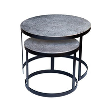 Load image into Gallery viewer, Lounge Styles j&amp;k imports Jute Nickel Metal Black Side Table Set of 2 - Limited stock available !
