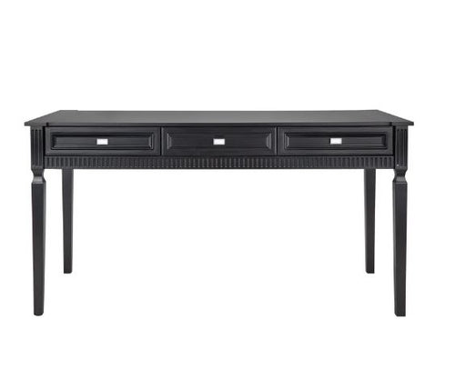 Merci Desk Modern Classic Detailed Moulding - Black 160cm