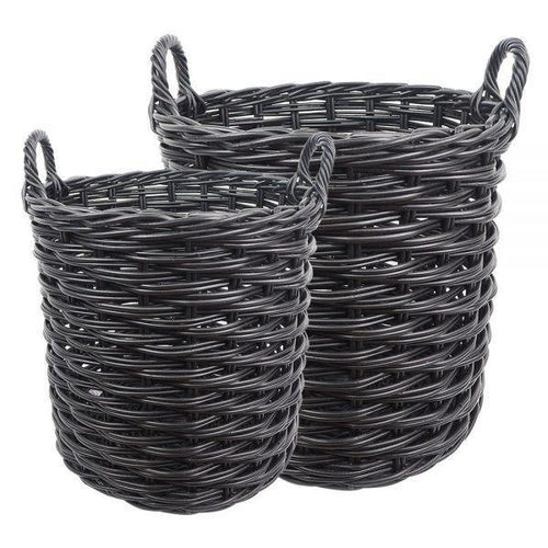 Lounge Styles iluka road Hamilton Black Woven Cane Baskets - 50cm
