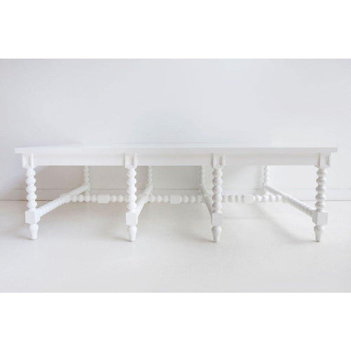 Lounge Styles Abide Interiors Stradbroke Bobbin Coffee Table, 150cm Coastal White Solid Cedar Table