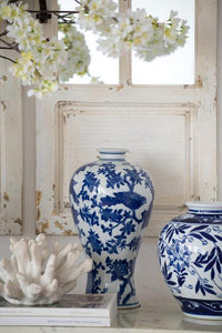 Lounge Styles Dasch Swallow Vase Medium Blue and White Bird Vase