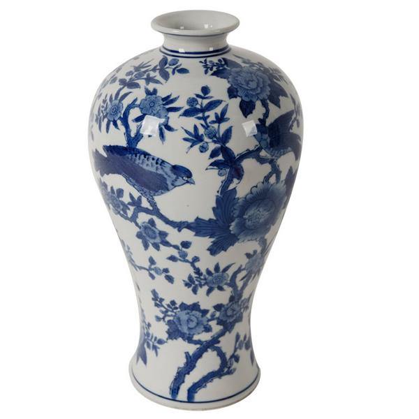 Lounge Styles Dasch Swallow Vase Medium Blue and White Bird Vase