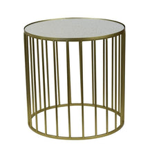 Load image into Gallery viewer, Lounge Styles Theo &amp; Joe Ella Side Table with Aged Mirror Top - Iron with Brass
