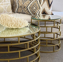 Load image into Gallery viewer, Lounge Styles Theo &amp; Joe Ivy Side Table with Aged Vintage Mirror Top - Gold Brass