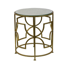 Load image into Gallery viewer, Lounge Styles Theo &amp; Joe Eva Side Table with Aged Vintage Mirror Top - Vintage Gold