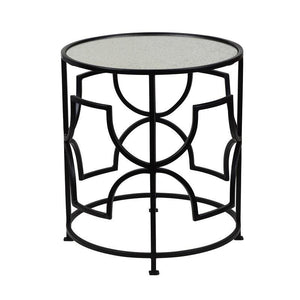 Lounge Styles Theo & Joe Eva Side Table with Aged Mirror Top - Black