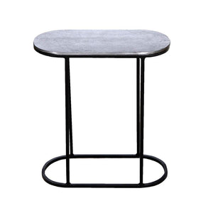 Lounge Styles j&k imports Olivia Oval Metal Side Table Set of 2 - Black Aluminum