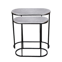 Load image into Gallery viewer, Lounge Styles j&amp;k imports Olivia Oval Metal Side Table Set of 2 - Black Aluminum