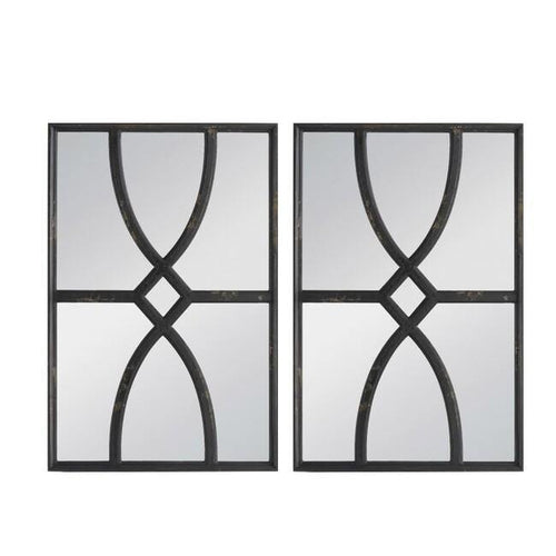 Lounge Styles Dasch Set of 2 Black Carved Wall Mirrors