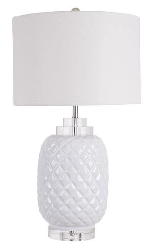 Lounge Styles Dasch Island White Table Lamp Gloss Ceramic 71 cmh (Note Description)