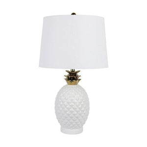 Lounge Styles Dasch Pineapple Table Lamp White & Gold 68 cmh
