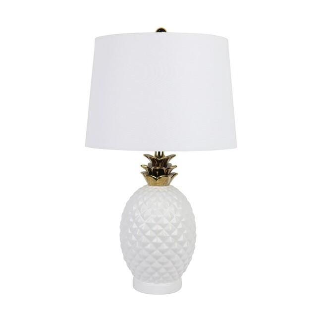 Lounge Styles Dasch Pineapple Table Lamp White & Gold 68 cmh