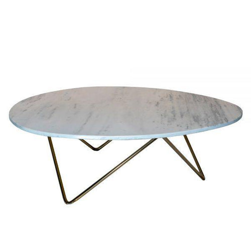 Lounge Styles iluka road Madison Marble Top Coffee Table, 120cm Gold Metal Base Luxe Style