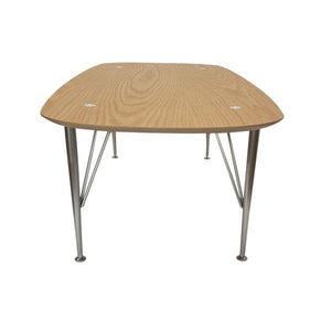 6ixty2 Coffee Table Oak Veneer with Satin Nickel Legs, 120cm Timber - Lounge Styles