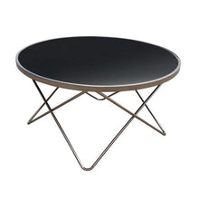 Load image into Gallery viewer, loungestyles-6ixty-champagne-coffee-table-tempered-black-glass-champagne-nickel-base-85cm-KCHACT