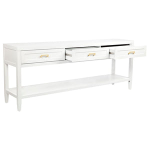 Soloman Console Table - Large White 3 Drawers 200cm
