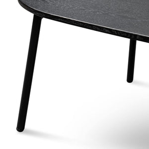 Modern Slim Coffee Table with Shelf - Black Veneer, 147cm, Timber Wood - Lounge Styles