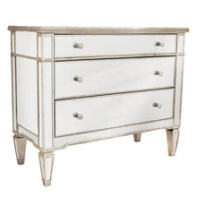 Load image into Gallery viewer, Lounge Styles Dasch Mirrored 3 Drawer Chest Antique Ribbed
