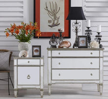 Load image into Gallery viewer, Lounge Styles Dasch Mirrored 3 Drawer Chest Antique Ribbed