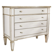 Load image into Gallery viewer, Mirrored 4 Drawer Chest Antique Ribbed