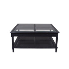 Load image into Gallery viewer, LOUNGE-STYLES-COFFEE-TABLE-black-square-glass-rattan-hamptons-coffee-table-48149