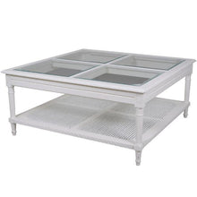 Load image into Gallery viewer, loungestyles-dasch-Polo 110cm Coastal Hamptons Square Coffee Table in White-48151