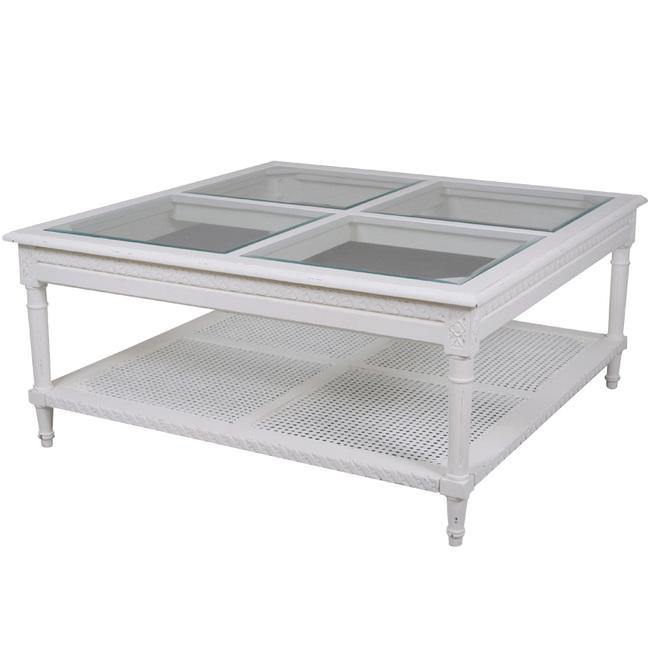 loungestyles-dasch-Polo 110cm Coastal Hamptons Square Coffee Table in White-48151