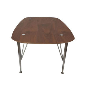 6ixty2 Coffee Table Walnut Veneer with Satin Nickel Legs, 120cm - Lounge Styles