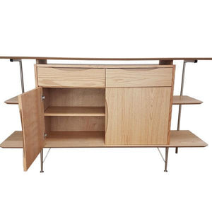 Lounge Styles 6ixty 6ixty2 Sideboard Cabinet w/ Open and Closed Storage - Oak 160cm