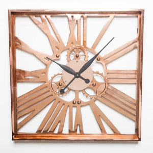 Lounge Styles j&k imports Gear Clock Square Large Copper 60cm