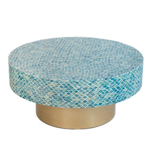 Load image into Gallery viewer, Lounge Styles Phil Bee Goa Shell Round Coffee Table - Blue 90cm