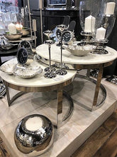 Load image into Gallery viewer, Lounge Styles j&amp;k imports Bella 75cm Coffee Table Silver Marble Top - Set of 2, Metal Round Frame